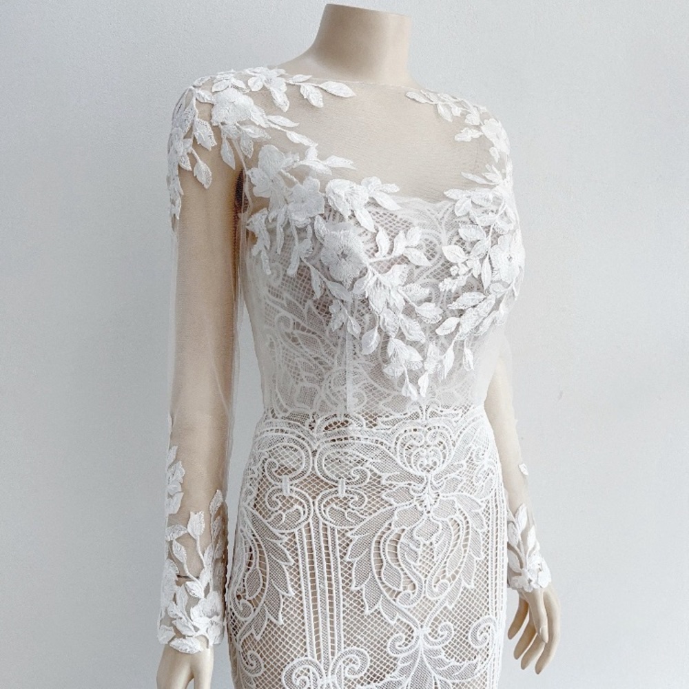 Wedding Dress Leaf Lace Topper/ Bolero